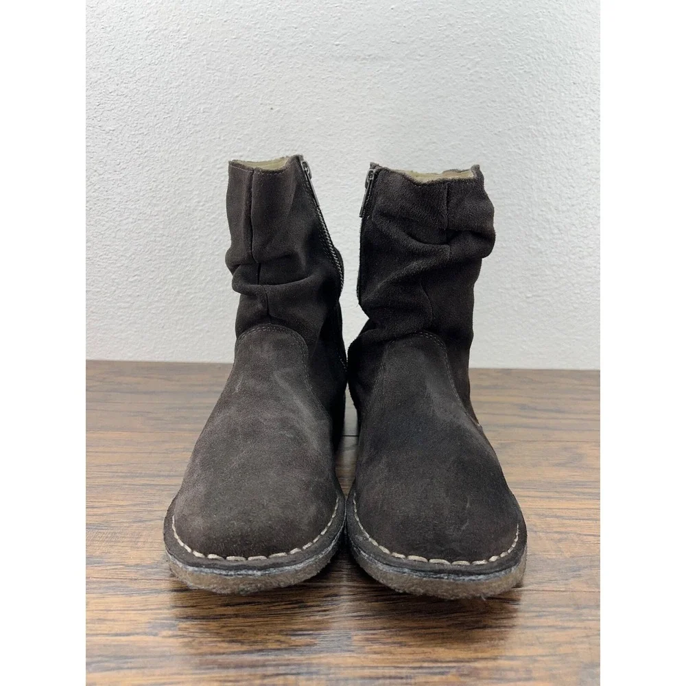 L.L.Bean Youth Girls Size 5 Brown Suede Zip Crepe Sole